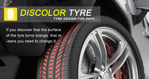 Discolor tyres – Däck som blir oranga när de blir gamla och slitna Discolor Tyres