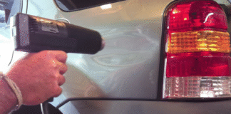 Reparera en buckla på bilen med hårtork – Gör så här Laga buckla med hårtork